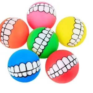 PELOTA SONRISA CON SONIDO, 8CM