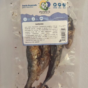 SARDINAS ENTERAS DESHIDRATADAS 100% NATURALES PARA PERROS Y GATOS - snack rico en omega 3