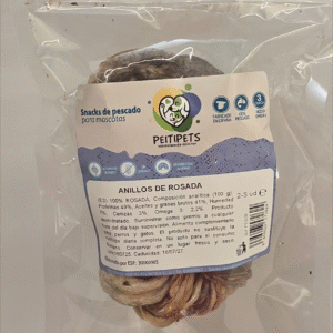 ANILLAS DE ROSADA DESHIDRATADA PARA PERROS Y GATOS -Snack natural rico en omega-3