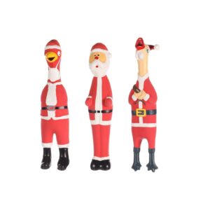 JUGUETE DE LÁTEX DE NAVIDAD FLAMINGO – TICO | PAPA NOEL, PAVO Y POLLO CON SONIDO (25 CM)